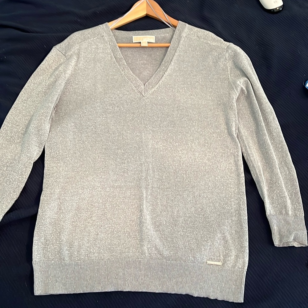 Michael Kors Large silver sweater EUC